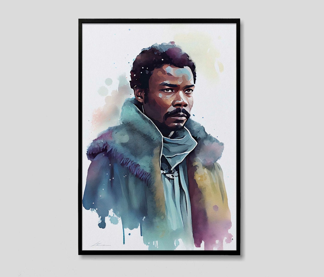 Lando Calrissian Star Wars Watercolor Art Print, Lando Calrissian Star ...