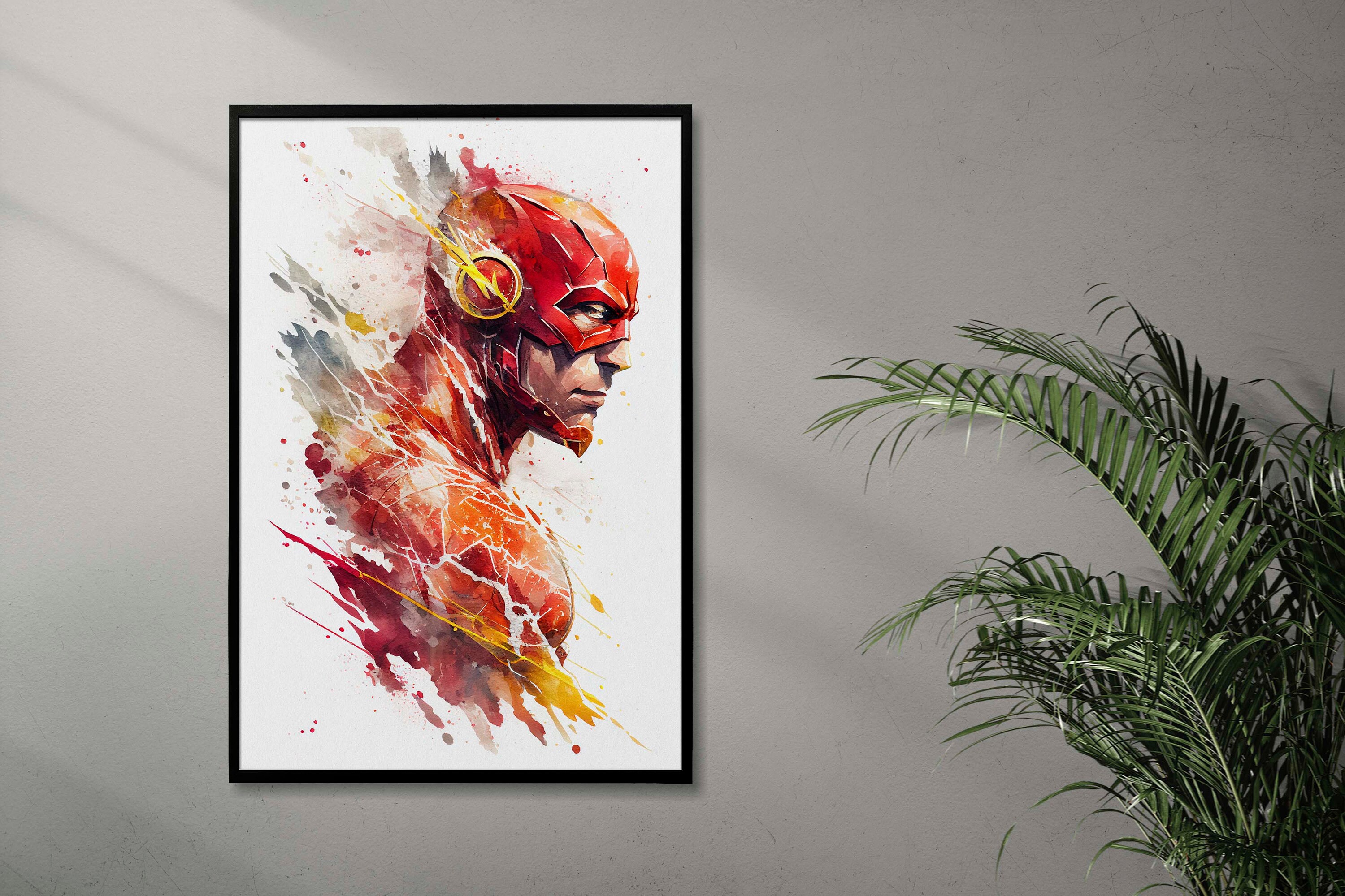 DC Flash Watercolor Painting, DC Comics Flash Wall Art Poster ...