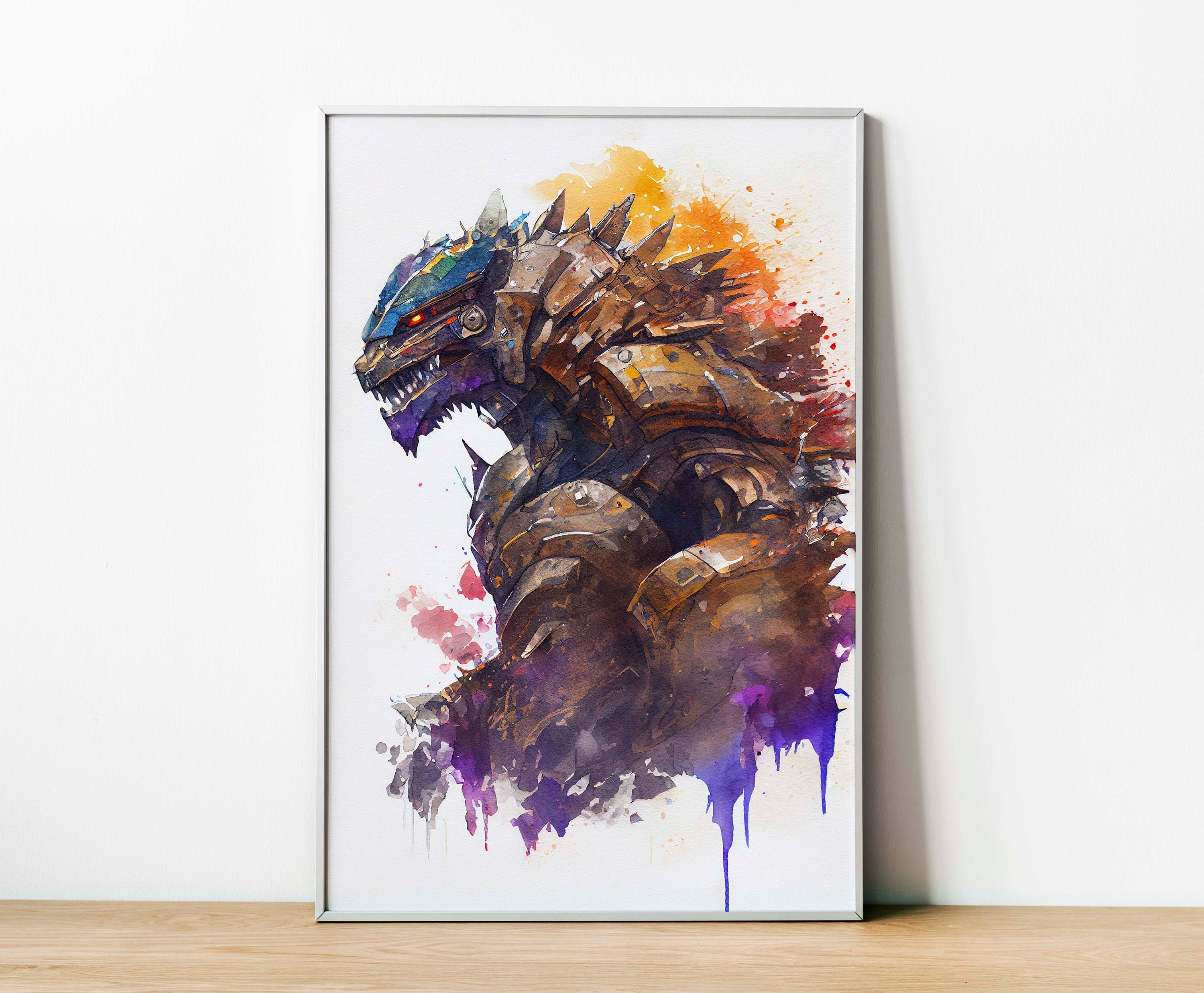 キング・オブ・モンスターズ メカゴジラ 水彩画、メカゴジラ ポスター