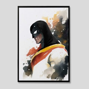 Space Ghost Watercolor Art Print, Space Ghost Painting, Space Ghost Wall Art Poster Cartoon Network Painting, Space Ghost Superhero Art