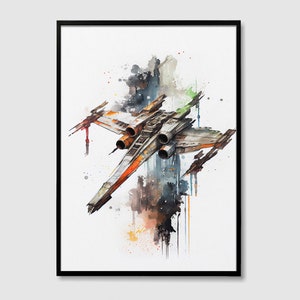 Xwing X-Wing Star Wars Aquarell Kunstdruck, Xwing Star Wars Malerei Wand Kunst Poster, Original Kunstwerk, Star Wars Druck