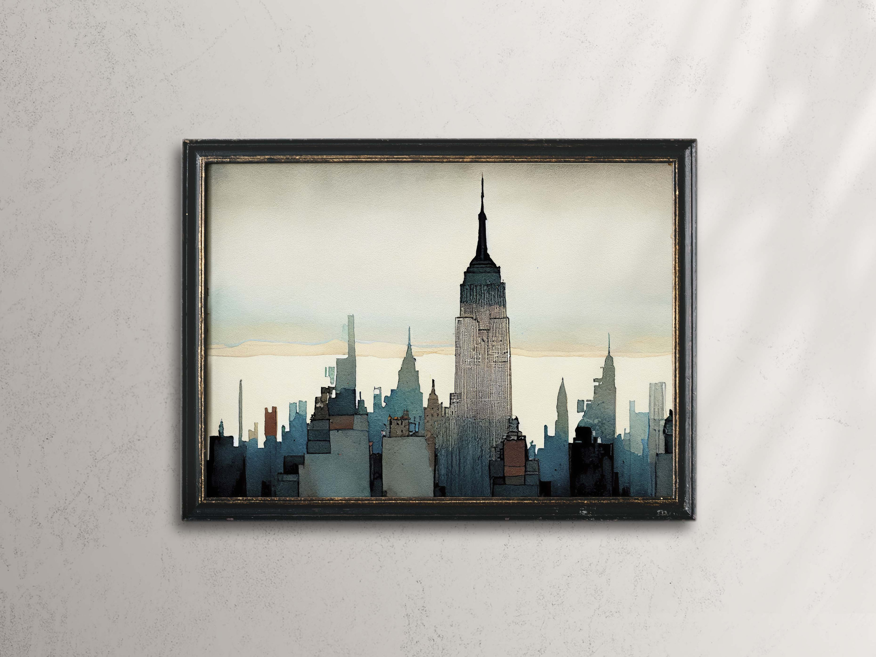 エンパイア ステート ビルのヴィンテージ NY 絵画、エンパイア