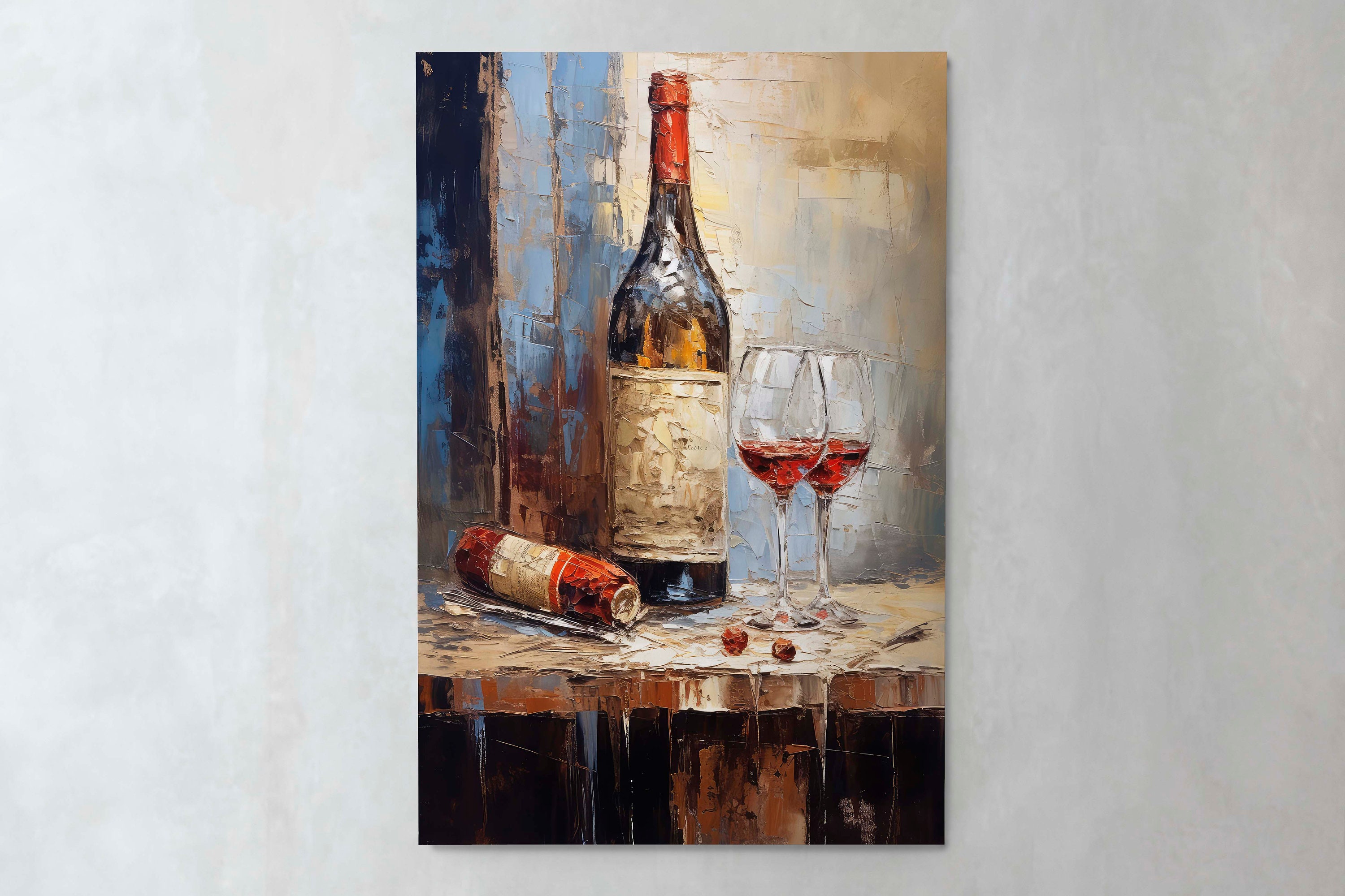 Kit De Pintura Por Números - Botella De Vino Y Uvas, 40x50 Cm, Incluye Lienzo, Pinturas Y Pinceles, Ideal Para Decorar Y Relajarse