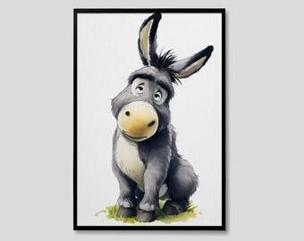 Winnie the Pooh - Disney - Eeyore Watercolor Painting - Print