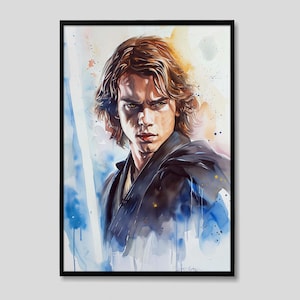 Anakin Skywalker Star Wars Watercolor Painting, Anakin Skywalker Star Wars Painting, Anakin Skywalker Artwork, Anakin Skywalker Painting