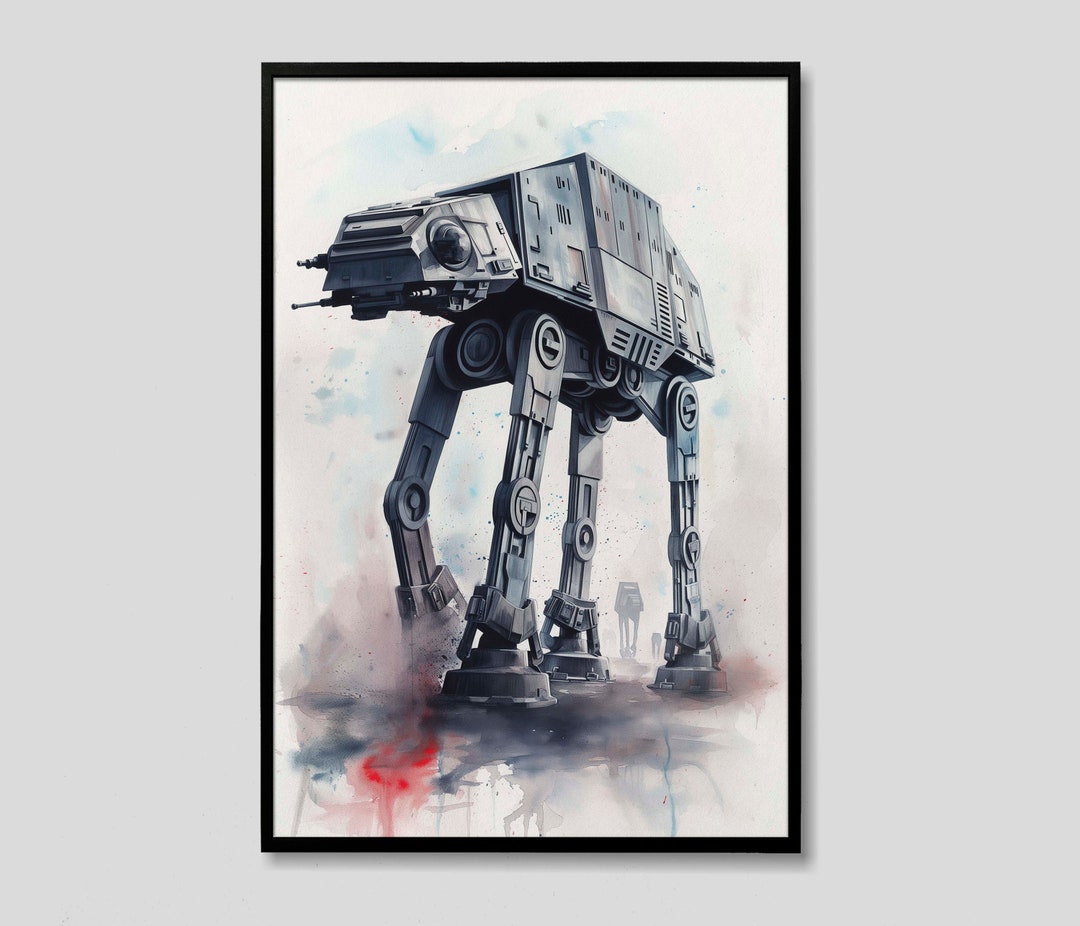 ATAT Walker Star Wars Watercolor Art Print, AT-AT Walker Star Wars