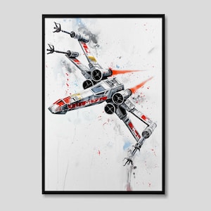 X-Wing Star Wars Aquarell Kunst, X-Wing Star Wars Malerei, X-Wing Kunstwerk, X-Wing Ölgemälde, X-Wing Ölbild