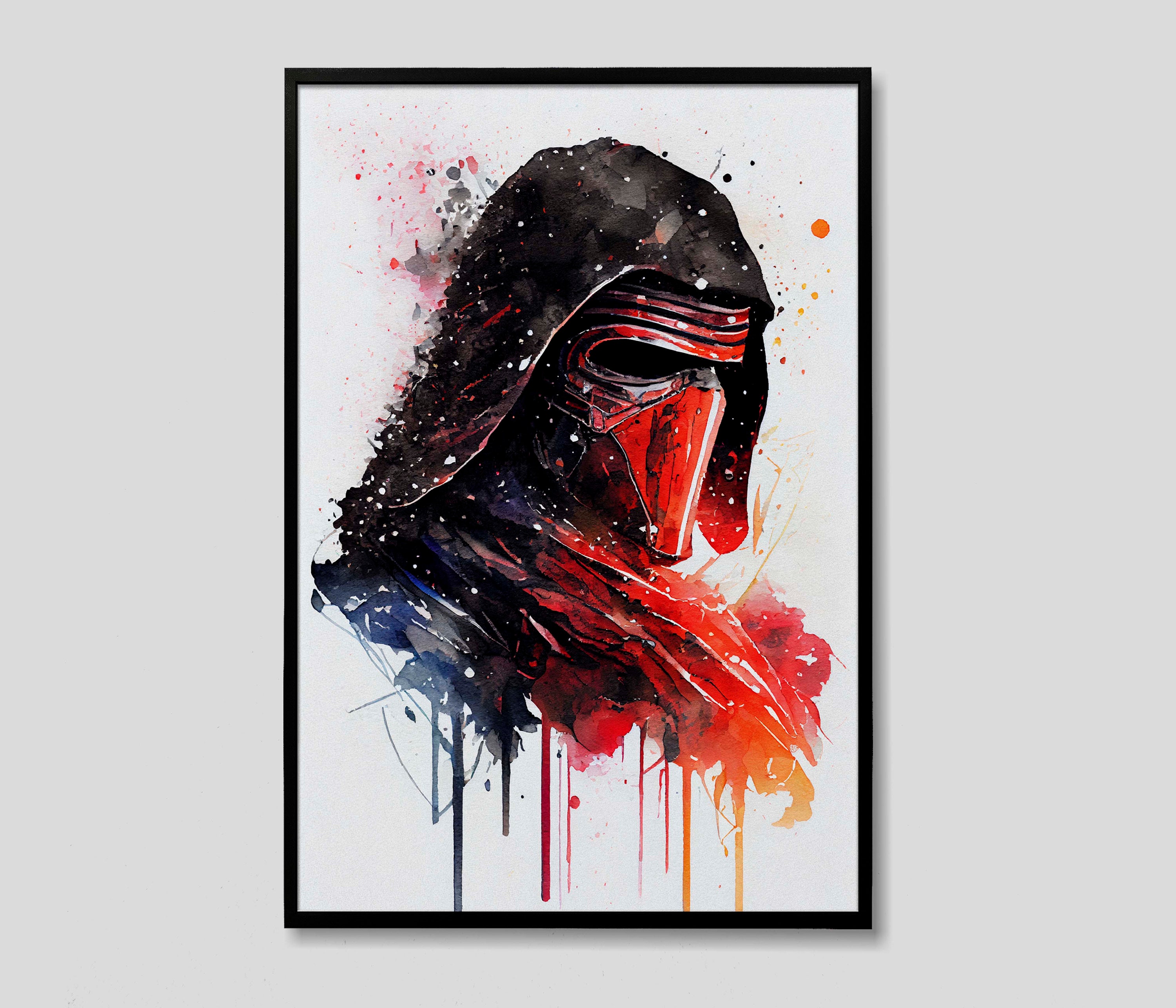 Kylo Ren Star Wars Watercolor Art Print, Kylo Ren Star Wars