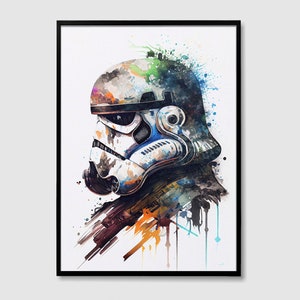 Imperial Stormtrooper Star Wars Watercolor Art Print, Stormtrooper Star Wars Painting Wall Art Poster, Original Artwork, Star Wars Print