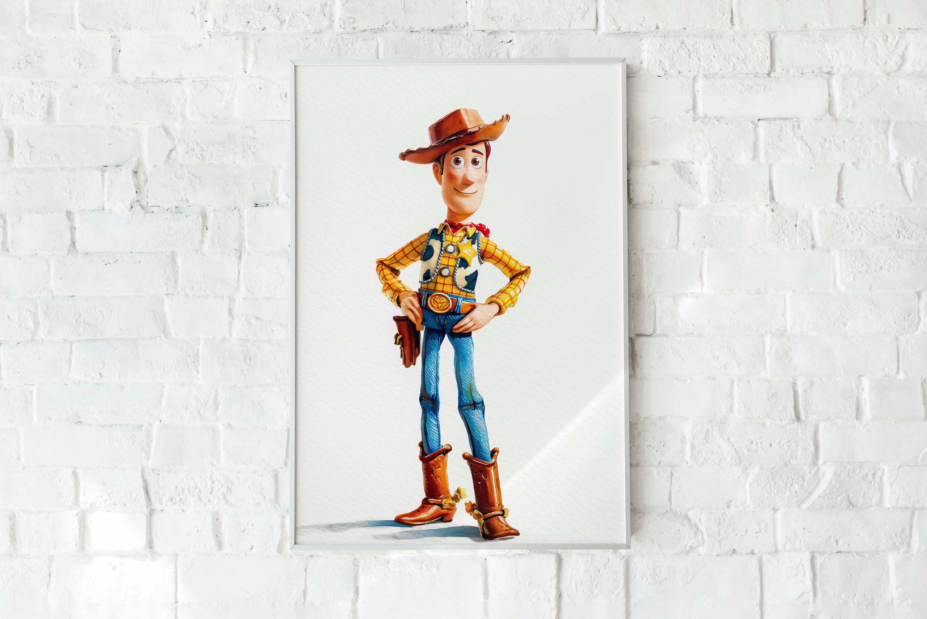 ディズニー　トイストーリー　ウッディ　セル画 ウッディの水彩画、ウッディの絵画、ウッディの油絵、トイストーリーの