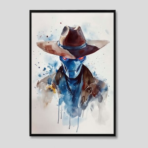 Cad Bane Star Wars Watercolor Painting, Cad Bane Star Wars Painting, Cad Bane Artwork, Cad Bane Painting, Cad Bane Art, Cad Bane Poster