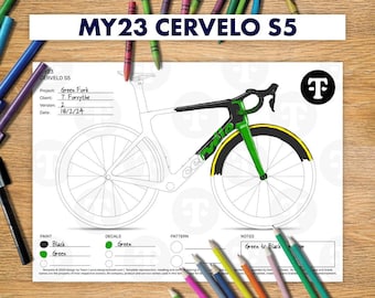 MY23 Cervelo S5 Colouring-in Template for Bicycle Paint Design