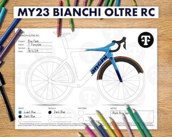 MY23 Bianchi Oltre RC Colouring-in Template for Bicycle Paint Design
