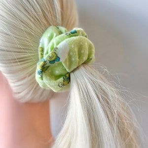Soft Green Duck Scrunchie Hair Tie Accessory