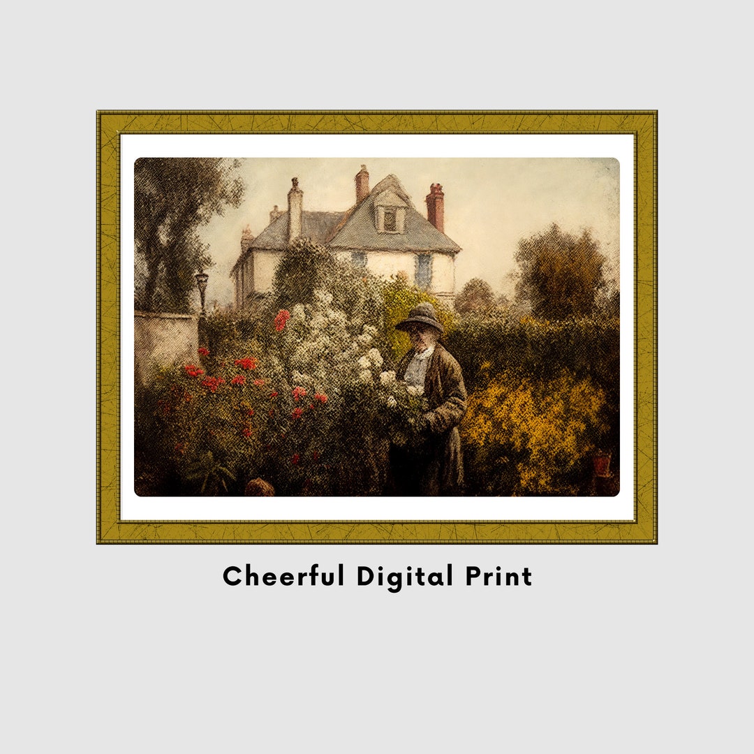 Printable Vintage Garden Wall Art Blooming Retreat Vintage Etsy
