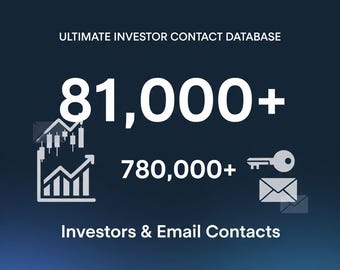 Base de datos definitiva de contactos de inversores: más de 81.000 inversores y más de 780.000 contactos de correo electrónico.