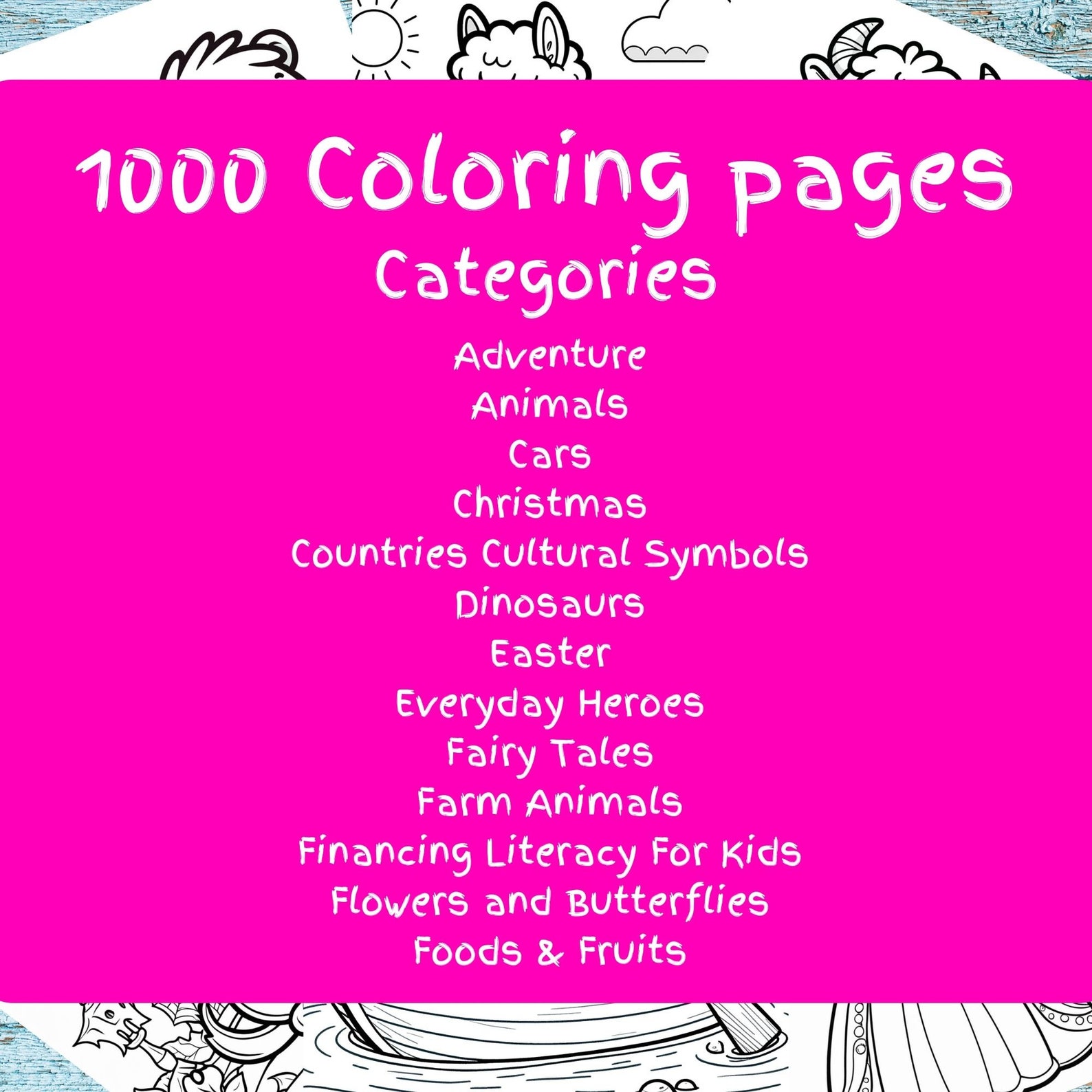MEGA BUNDLE 1000 Easy Coloring Pages for Kids Printable, Toddler ...