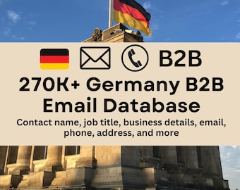 Base de datos de correos electrónicos B2B de Alemania con más de 270.000 contactos verificados para una generación de leads eficaz.