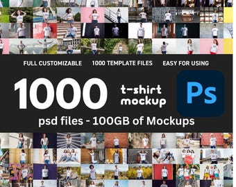 1000 T-Shirt Mockups Bundle | Customizable Templates with Smart Objects