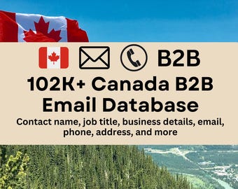 Base de datos de correos electrónicos B2B de Canadá: más de 102.000 contactos verificados (CSV)