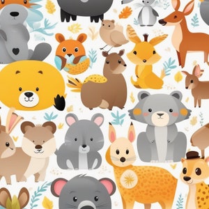 animal children digital papers