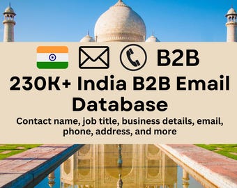 Plus de 230 000 bases de données d'emails B2B en Inde – Des pistes d'affaires vérifiées pour un marketing ciblé