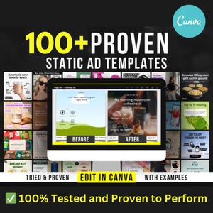 100+ High-Converting Static Ads Canva Templates for Successful Campaigns | Facebook | Instagram | Pinterest | Meta Ads