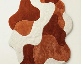 Hand-Tufted Abstract Wool Rug | Modern Organic Area Carpet | Contemporary Statement Piece for Living Room