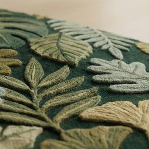 Hand Tufted Botanical Rug, Tropical Leaf Area Rug, Green Jungle Rug, Nature Inspired Living Room Carpet, Floral Plant Decor, Statement Rug image 10