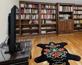 Hand-Tufted Wool Bear Rug | Modern Pictorial Carpet