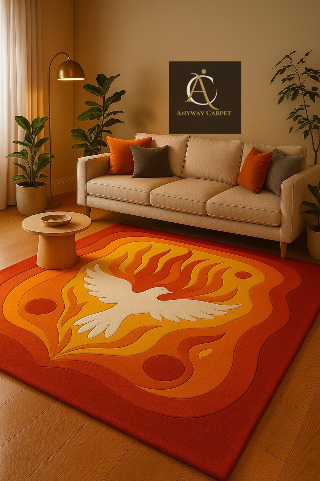 Pulpit Rug Holy Spirit Dove Hand Tufted Wool Rug – Flame Tufted Rug Christian ...