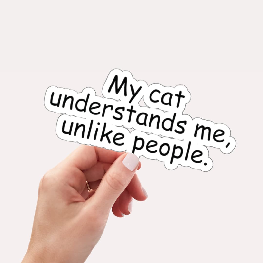 My Cat Understands Me Unlike People Sticker, Sarcastic Stickers ...