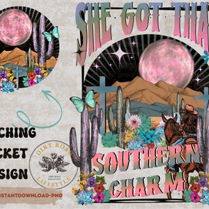 Southern Charm Sublimation Design, Digital Download, PNG, Southern Charm PNG, Western Country PNG