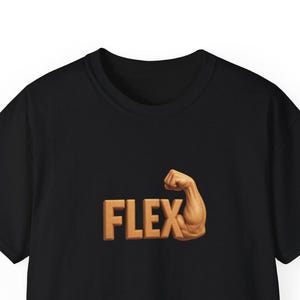 FLEX Graphic Tee: Workout Gym Shirt, Stärke Statement