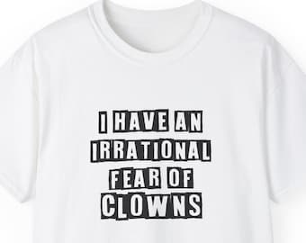 Camiseta Clown Phobia: Camiseta de malha unissex engraçada