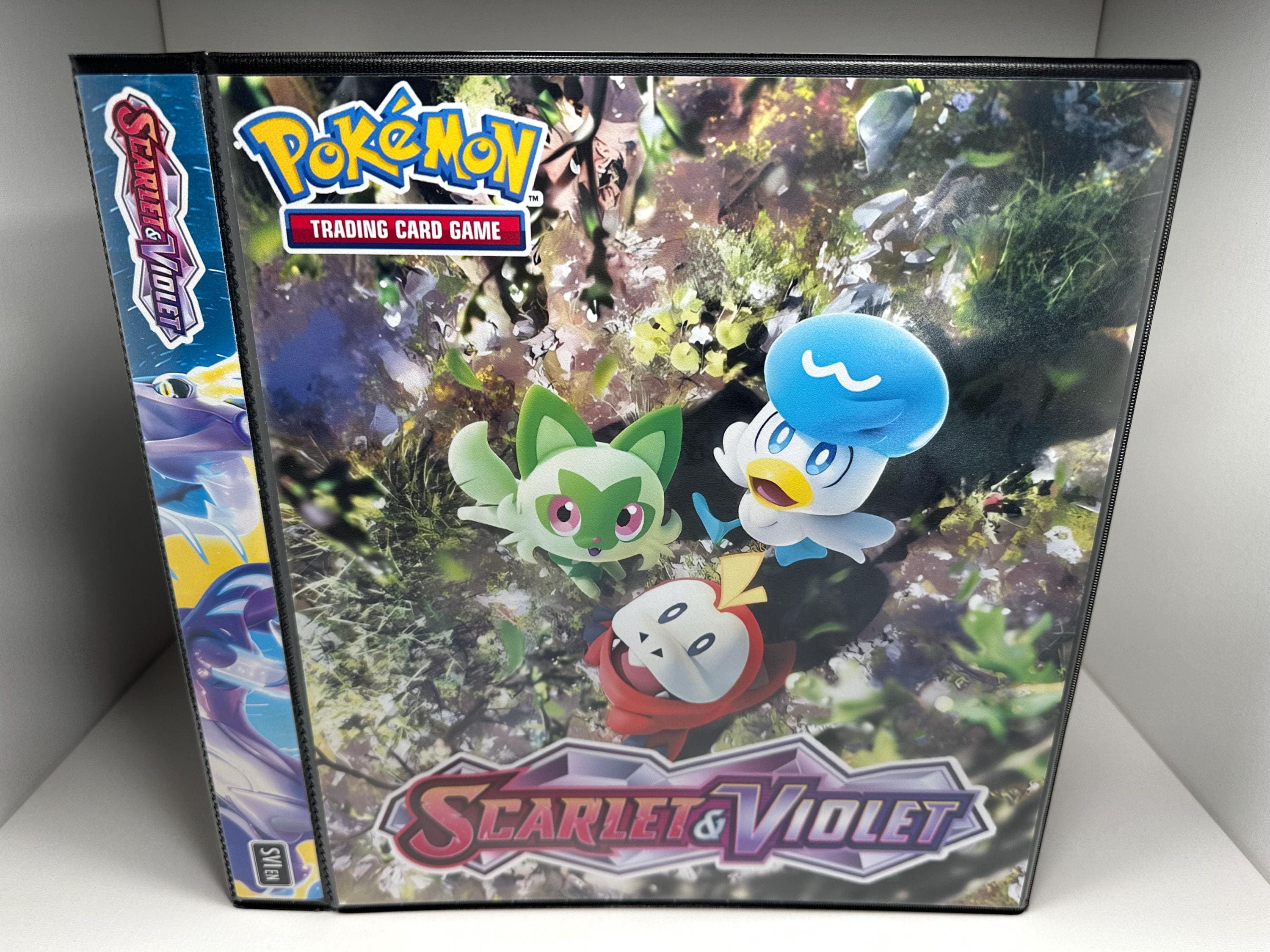 Scarlet/violet Base Set Pokmon Binder W/exact Pages, Laminated Cover/spine  & Sleeves for Master/complete Sets Choose Your Cover - Etsy