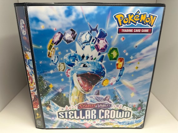 Stellar Crown Pokmon Binder W/exact Pages, Laminated Cover/spine & Sleeves for Master/complete Sets Choose Your Cover Scarlet/violet - Etsy Stellar Crown Pokmon Binder W/exact Pages, Laminated Cover/spine & Sleeves for Master/complete Sets Choose Your Cover Scarlet/violet - Etsy