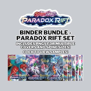 スカーレット & バイオレット パラドックス リフト フロントバインダーカバーと背表紙セット | 0.5 インチ、1.0 インチ、1.5 インチのバインダー用 | ポケモンカードの整理に最適