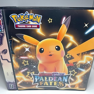 Paldean Fates Pokémon Binder w/Exact Pages, Laminated Cover/Spine & Sleeves for Master/Complete Sets Choose Your Cover Scarlet/Violet