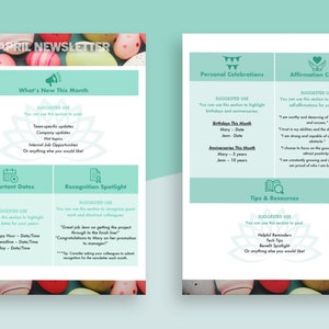 MS Word Newsletter Template / Editable April Newsletter Template / Newsletter Word / Company Newsletter Template / Corporate Newsletter