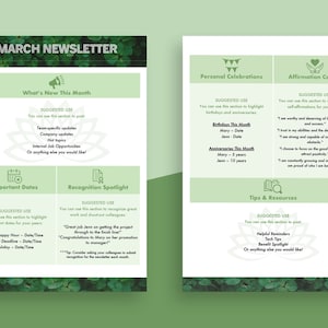 MS Word Newsletter Template / Editable March Newsletter Template / Newsletter Word / Company Newsletter Template / Corporate Newsletter
