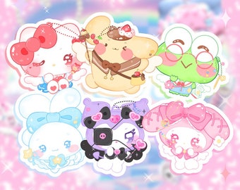 Kawaii Friends Magical Glitter Epoxy Doublesided Keychains