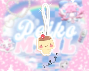 Mini Purin Friend Glitter Epoxy Doublesided Phone Strap