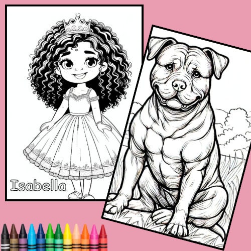 Personalized custom coloring book page unique artwork from your