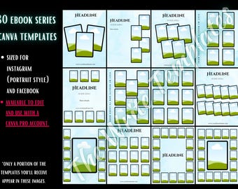 80 Ebook Series Mock-Up Canva Pro Vorlagen für Autoren