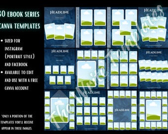 80 Ebook Serie Mock-Up Canva Vorlagen für Autoren