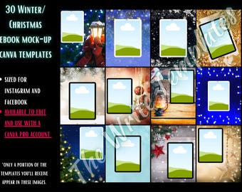 30 Winter/Weihnachten Ebook Mock-ups für Canva Pro Vorlagen für Autoren