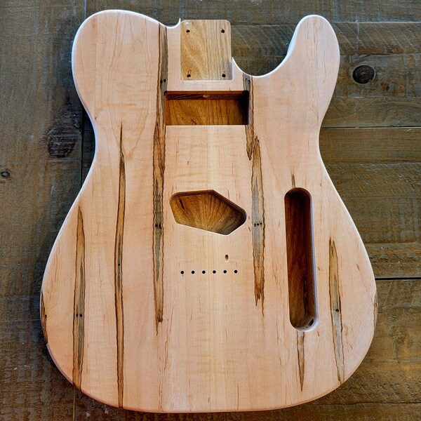 T-Style Chambered Guitar Body, Ambrosia Maple Top, Ash Back, P90/S