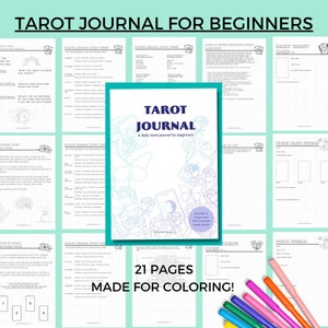 Tarot Journal für Anfänger | Anleitung, Spickzettel, Tägliche Seiten | Anleitungen, Beispielfragen | Made to Color! | Sofort Download