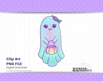 Adorable Halloween Ghost PNG: Sublimation Clip Art (Digital Download)